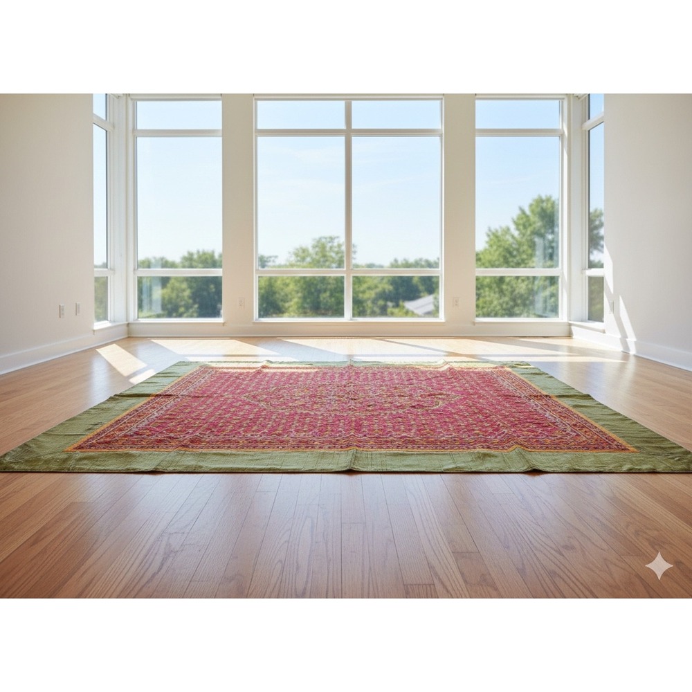 NWOT! Shrujan Threads of Life Handcrafted Multicolor Medallion Tapestry Rug - Picture 2 of 5
